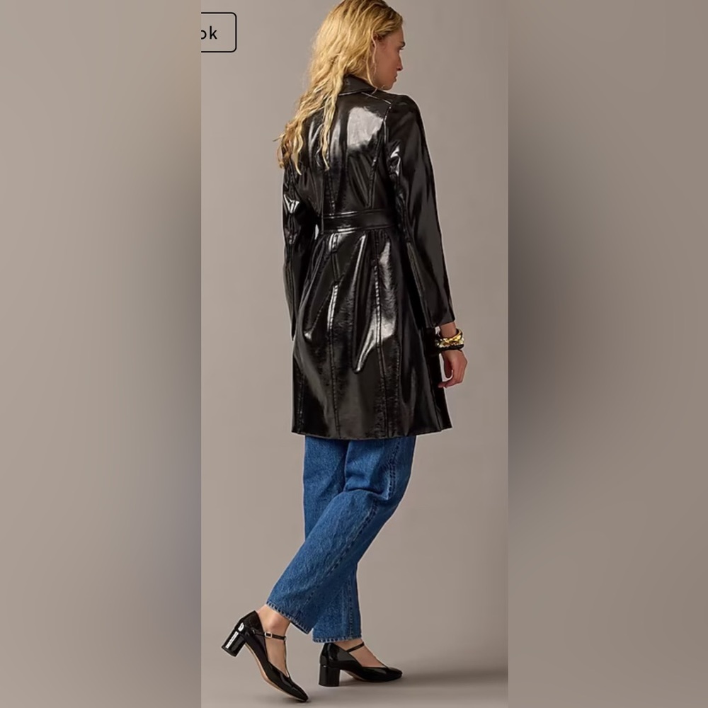 New JCrew Collection lady day topcoat in faux patent leather - Picture 4 of 7
